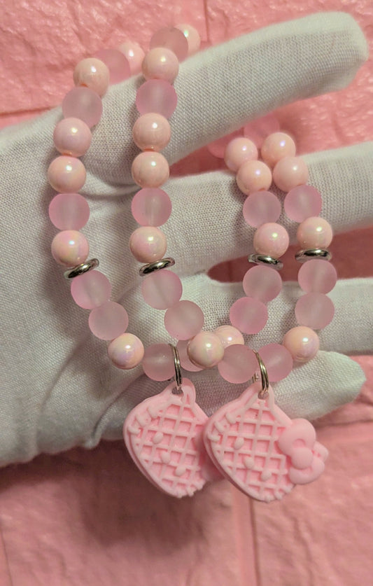 Pink Kitty Waffle Bracelets