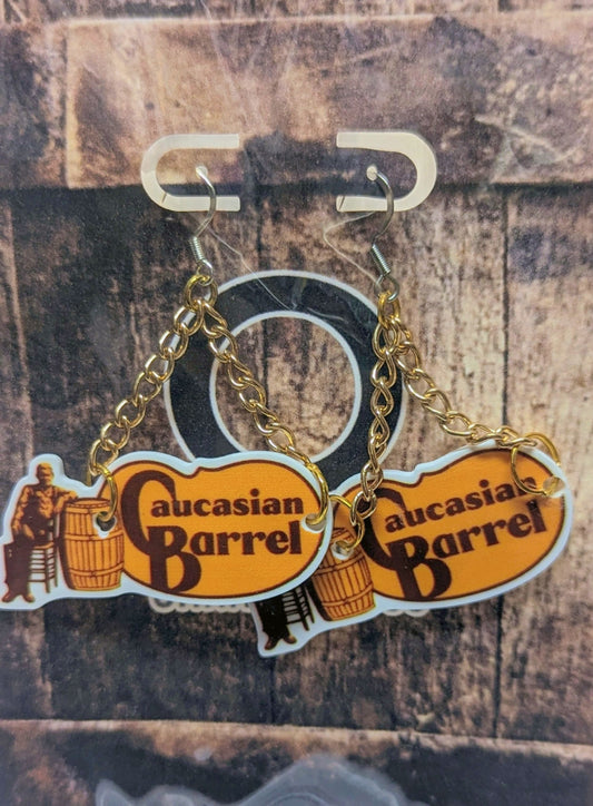 Caucasian Barrel Earrings