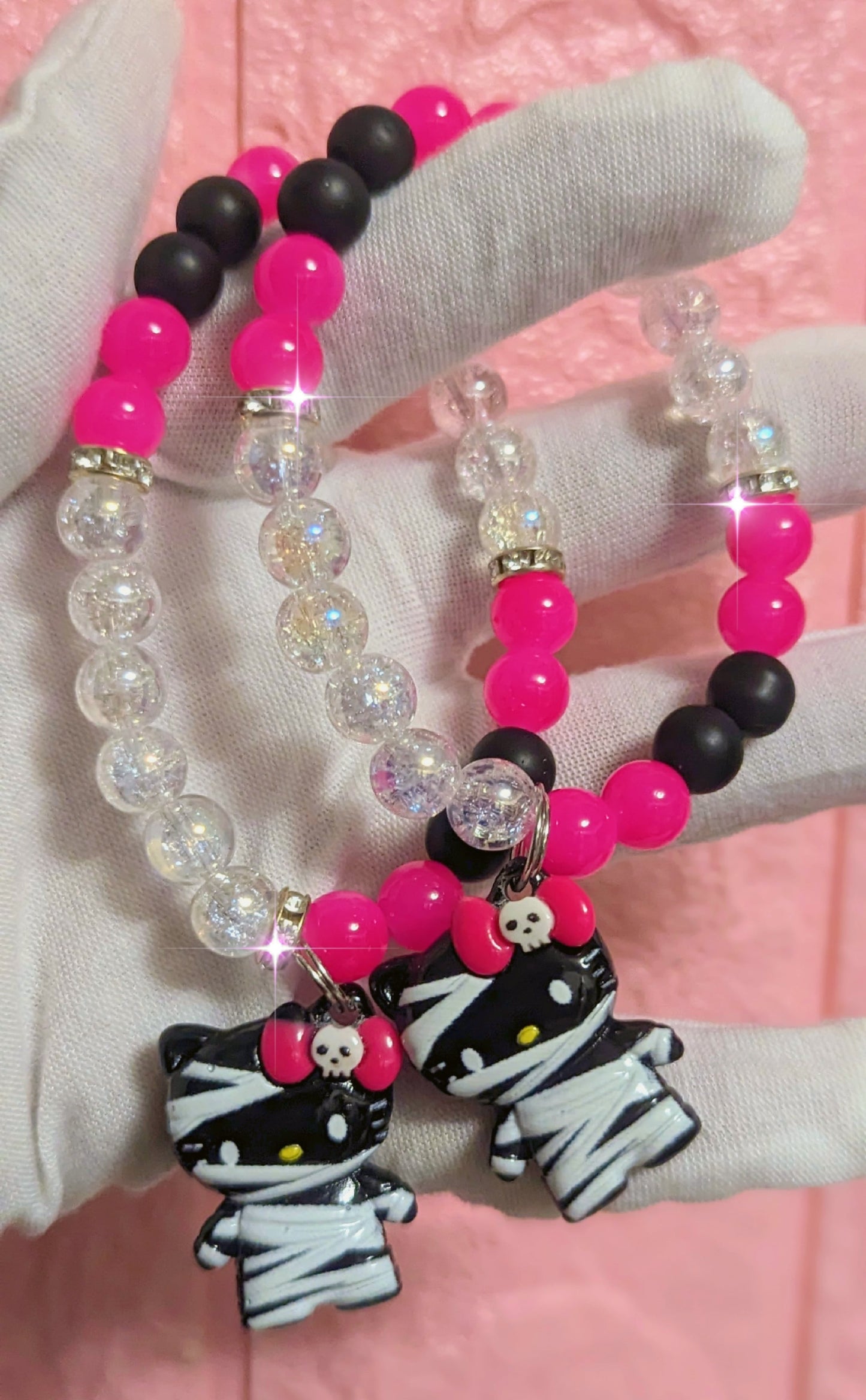 Pink& Black Hello Mummy Bracelets