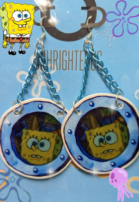SpongeBob Peeking Out Earrings